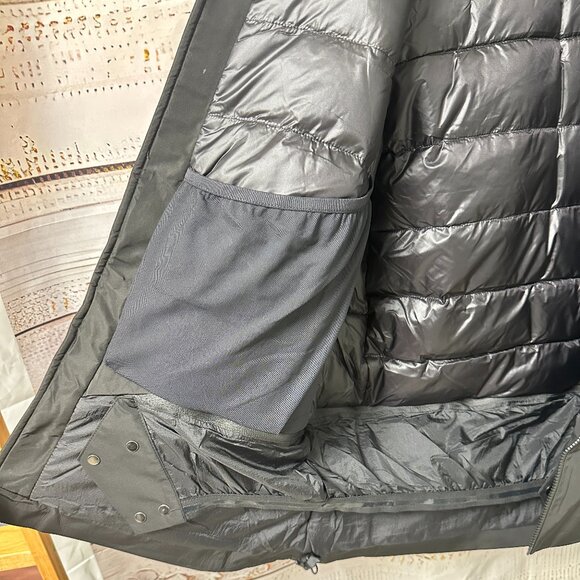 Men's Goose Down Arcteryx Logo Waterproof Warm Hooded Ski Puffer Jacket L - Picture 4 of 8